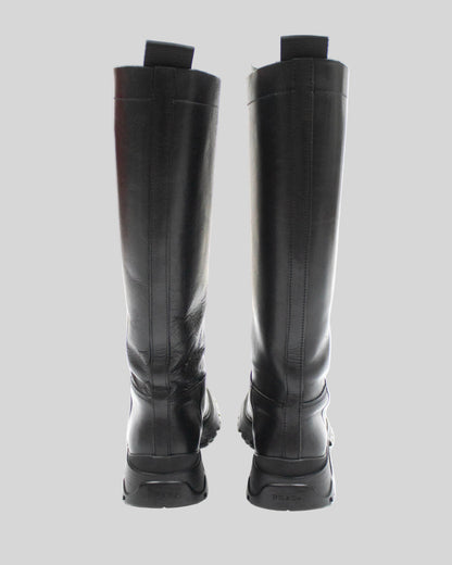 Vintage Prada Linea Rossa 2004 Black Lug Sole Boots As seen on Bella Hadid / 36.5 (US 6.5)