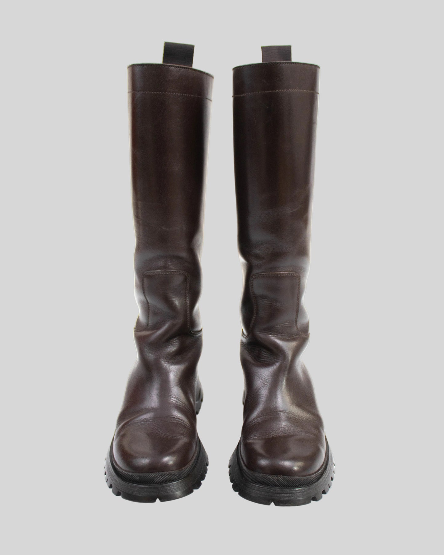  Prada 2004 lug sole boots front view