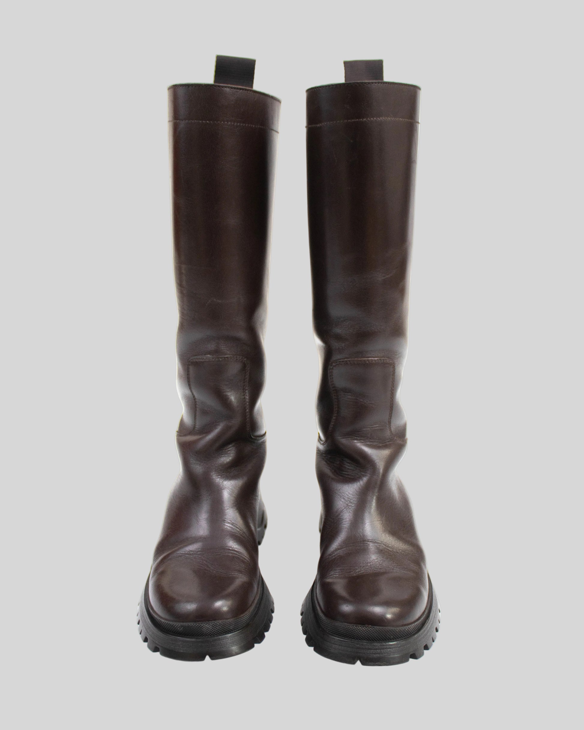  Prada 2004 lug sole boots front view