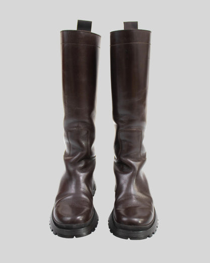  Prada 2004 lug sole boots front view