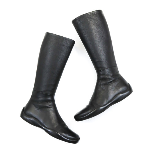 Vintage Prada Linea Rossa Leather Moto Boots / 36.5-37 (US 6.5-7)