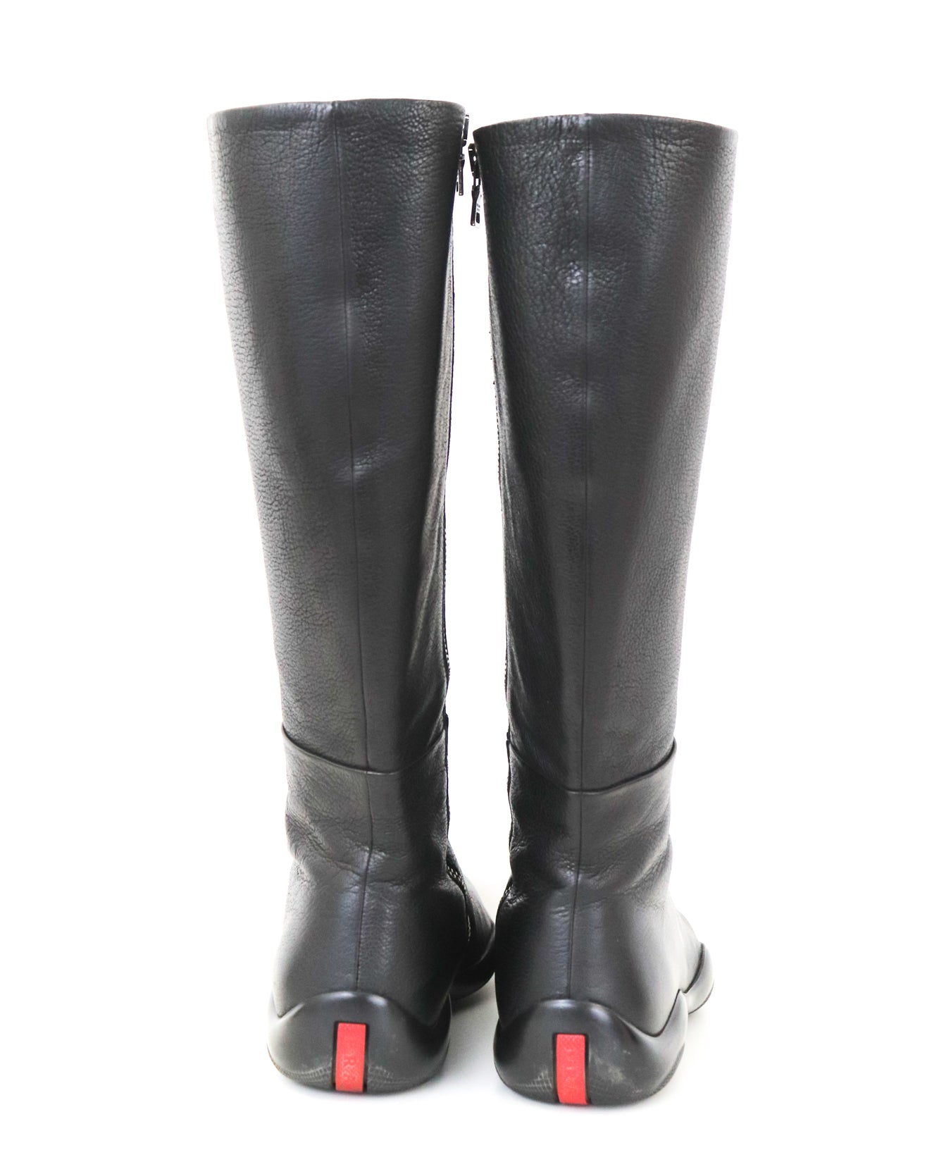 Vintage Prada Linea Rossa Leather Moto Boots / 36.5-37 (US 6.5-7)