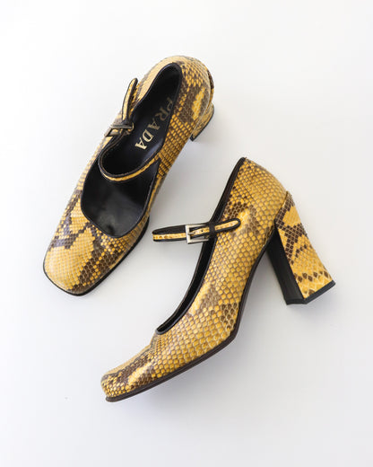 Vintage Prada Python Mary Jane Heels / 36 (US 6)
