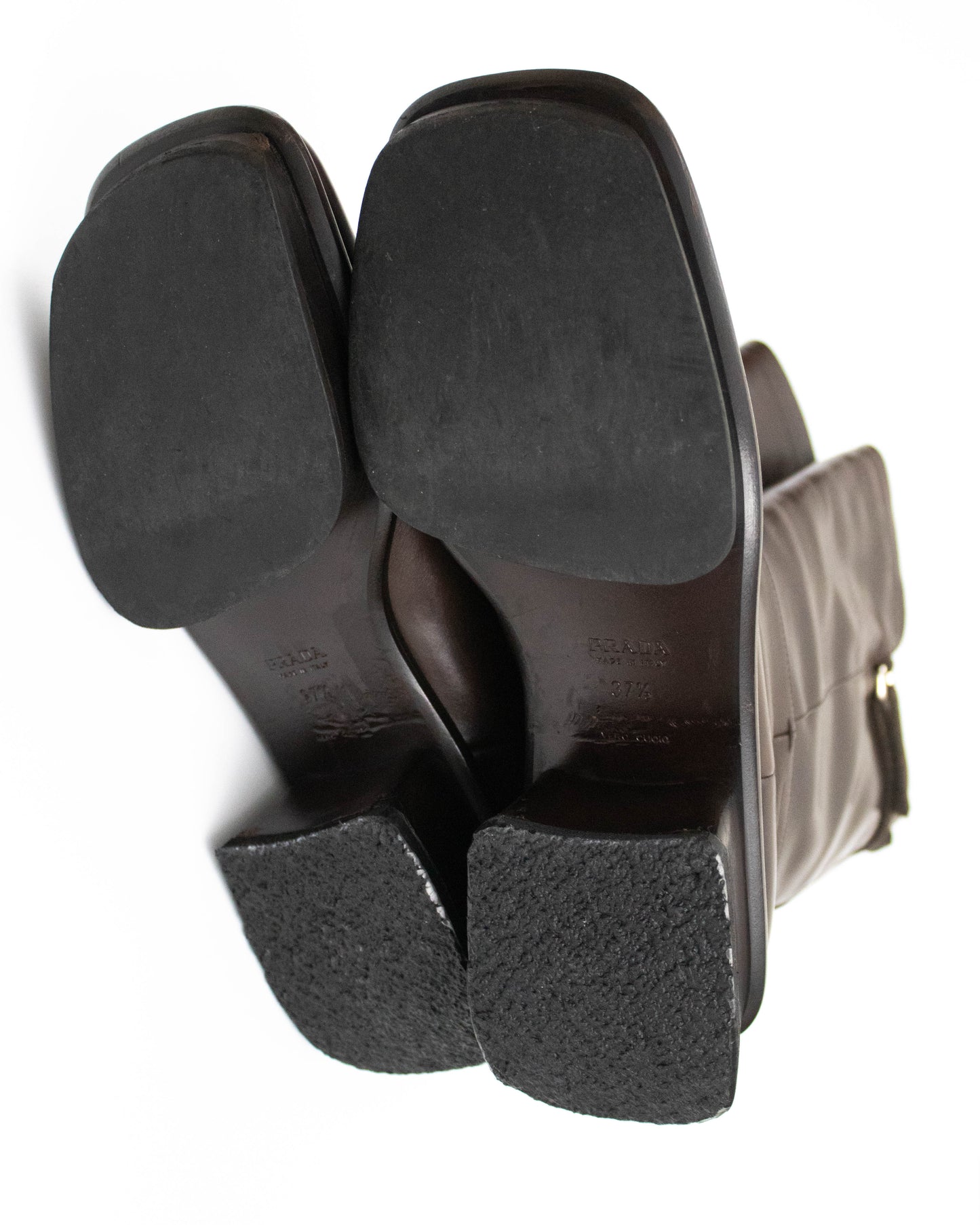 Vintage Prada S/S 1999 Brown Leather Split Sole Boots / 37.5 (US 7.5)