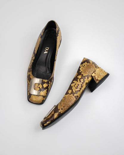 Vintage Prada Snakeskin Python Loafer Heels / 36 (US 6)