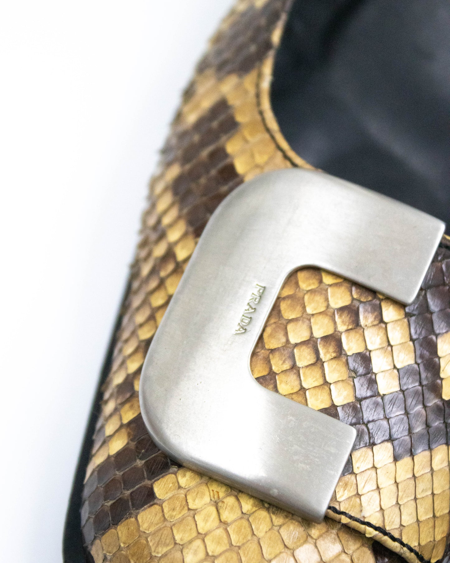 Vintage Prada Snakeskin Python Loafer Heels / 36 (US 6)