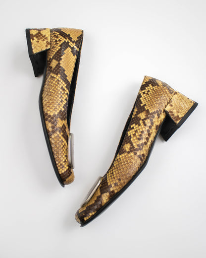 Vintage Prada Snakeskin Python Loafer Heels / 36 (US 6)