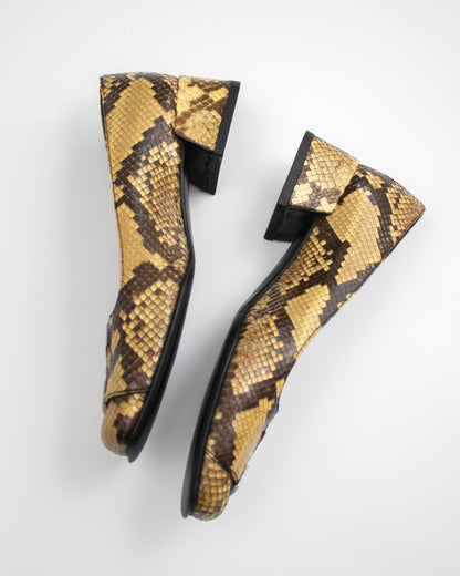 Vintage Prada Snakeskin Python Loafer Heels / 36 (US 6)