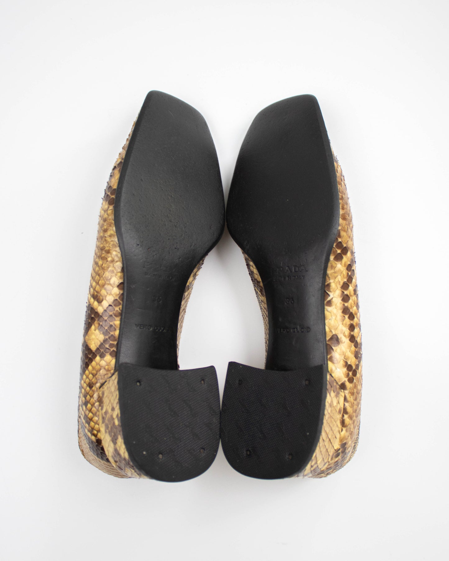 Vintage Prada Snakeskin Python Loafer Heels / 36 (US 6)