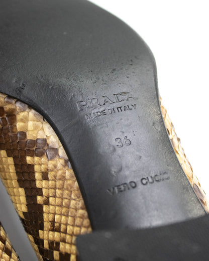 Vintage Prada Snakeskin Python Loafer Heels / 36 (US 6)