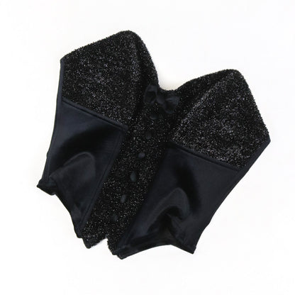 Vintage Ritmo di Perla La Perla Black Velvet Boned Corset Bustier Tuxedo Top / M