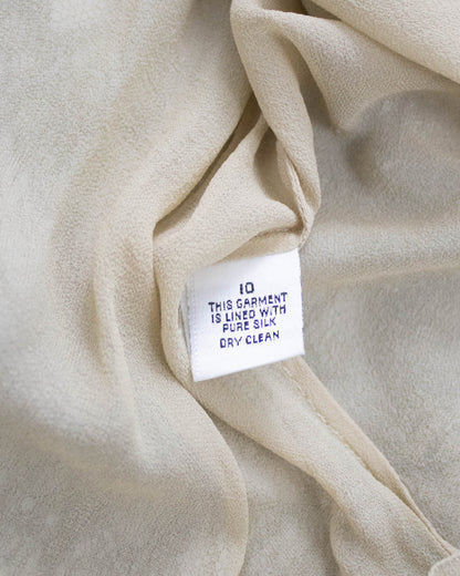 Vintage S/S 1992 Calvin Klein Collection Silver Lace Silk Runway Dress / XS-S