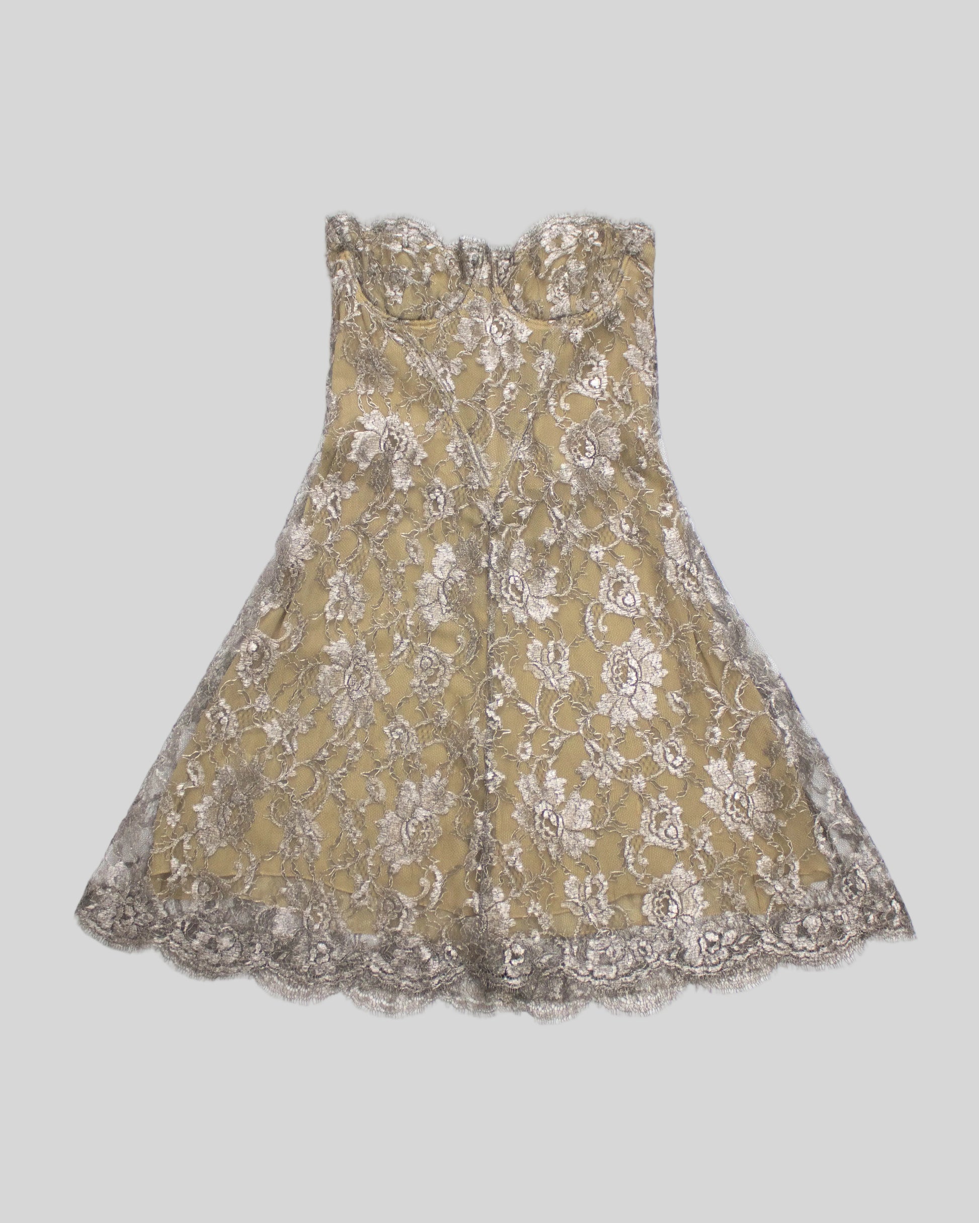 Vintage S/S 1992 Calvin Klein Collection Silver Lace Silk Runway Dress – tseskarb Vintage S/S 1992 Calvin Klein Collection Silver Lace Silk Runway Dress – tseskarb
