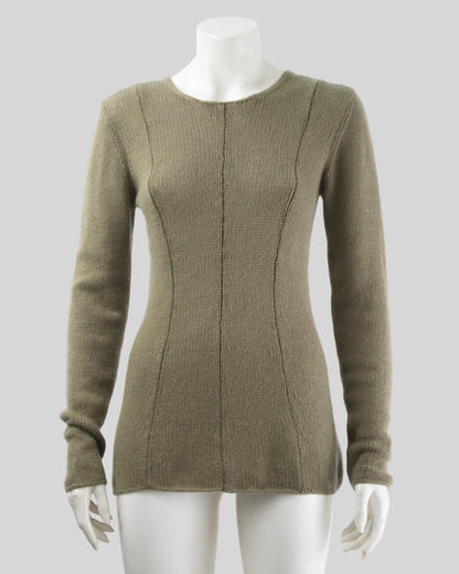 Vintage S/S 1994 Calvin Klein Collection Cashmere Beige/Khaki Knit Jumper / M