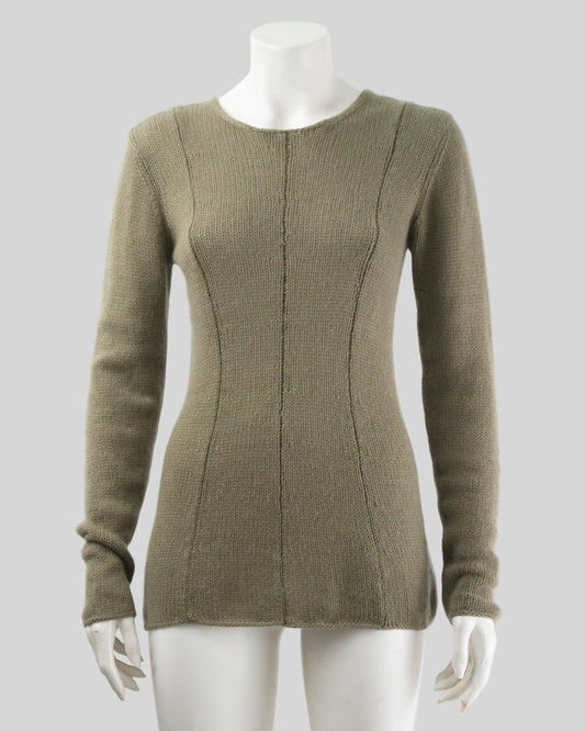 Vintage S/S 1994 Calvin Klein Collection Cashmere Beige/Khaki Knit Jumper / M