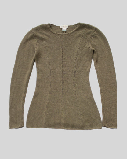 Vintage S/S 1994 Calvin Klein Collection Cashmere Beige/Khaki Knit Jumper / M