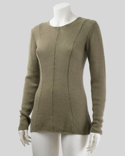 Vintage S/S 1994 Calvin Klein Collection Cashmere Beige/Khaki Knit Jumper / M