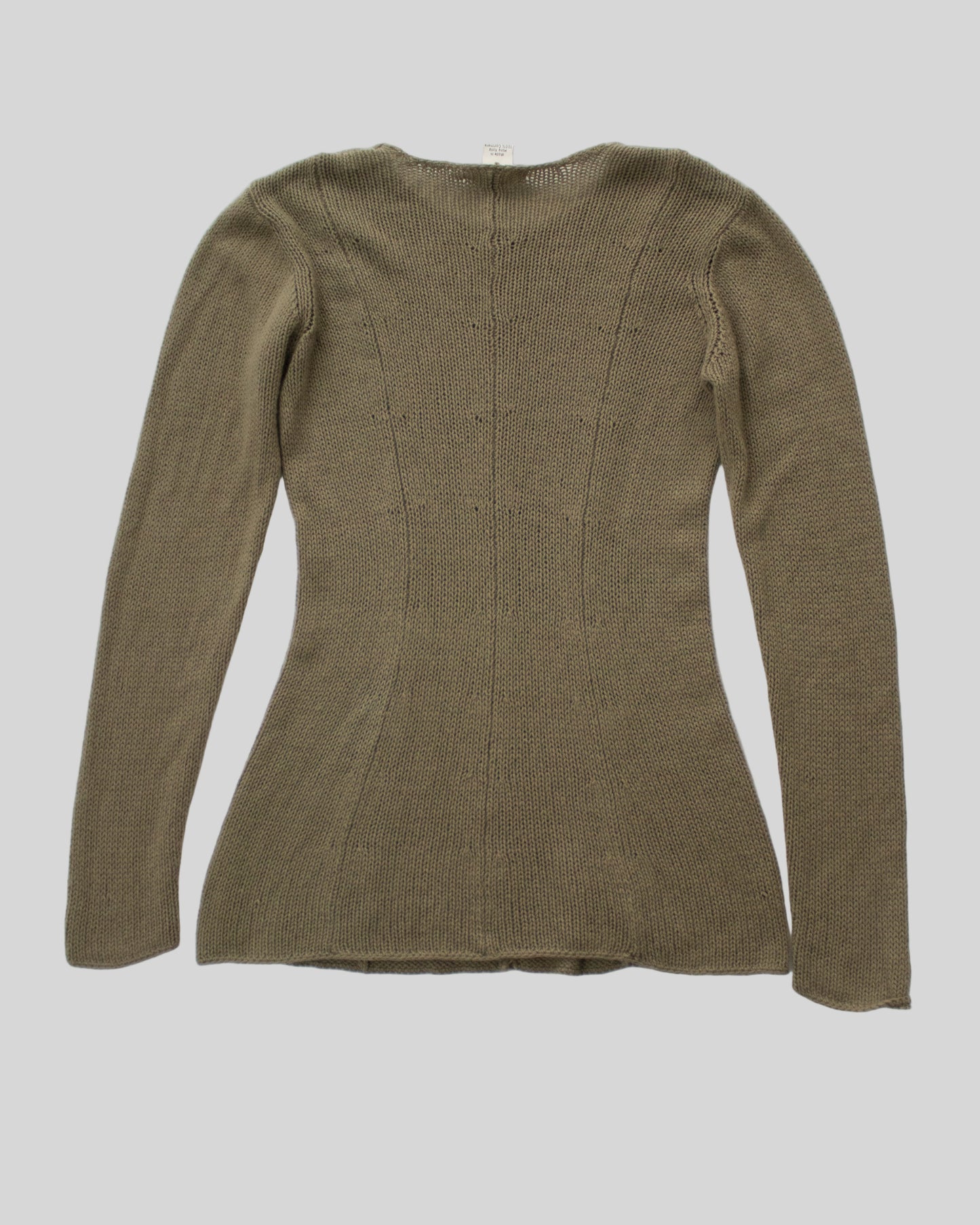 Vintage S/S 1994 Calvin Klein Collection Cashmere Beige/Khaki Knit Jumper / M