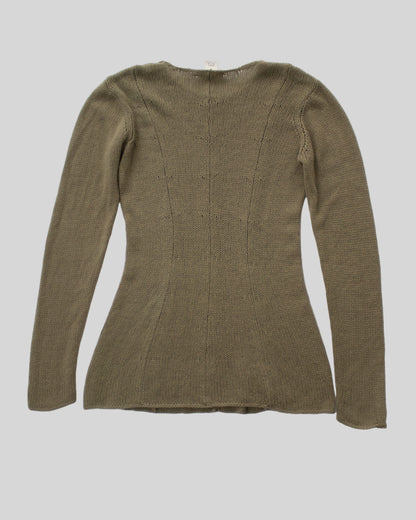 Vintage S/S 1994 Calvin Klein Collection Cashmere Beige/Khaki Knit Jumper / M