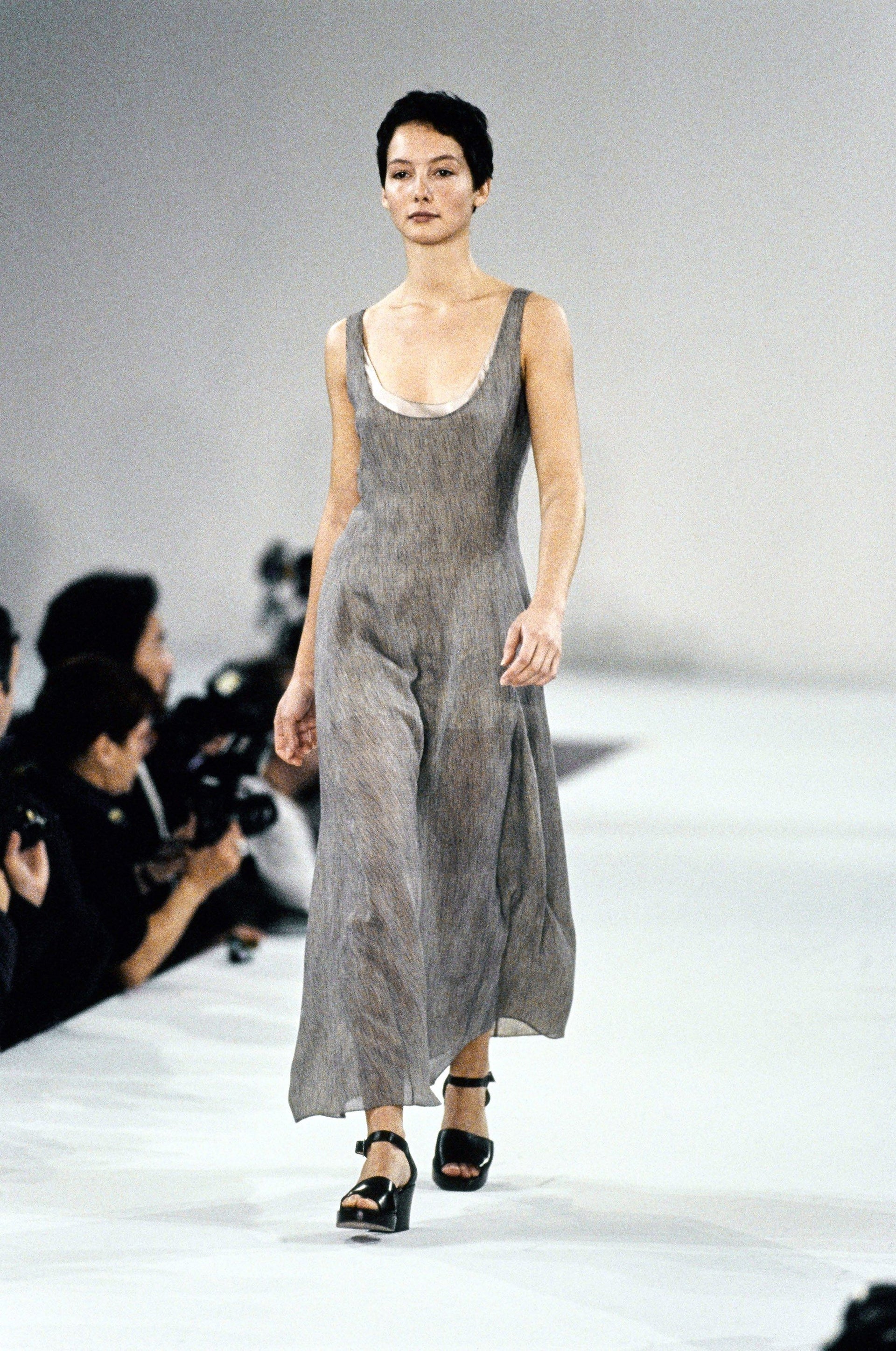calvin klein collection silk dress Early 1990s Calvin Klein Collection Silk Wrap Dress  Wayward Collection
