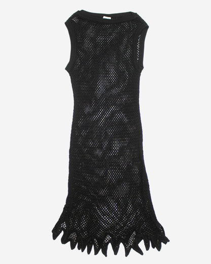 Vintage S/S 1994 Rifat Ozbek Runway Spiky Mesh Mini Dress / S