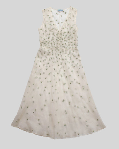 Vintage S/S 1995 Prada Sheer Embroidered Runway Dress / IT 42 (S)