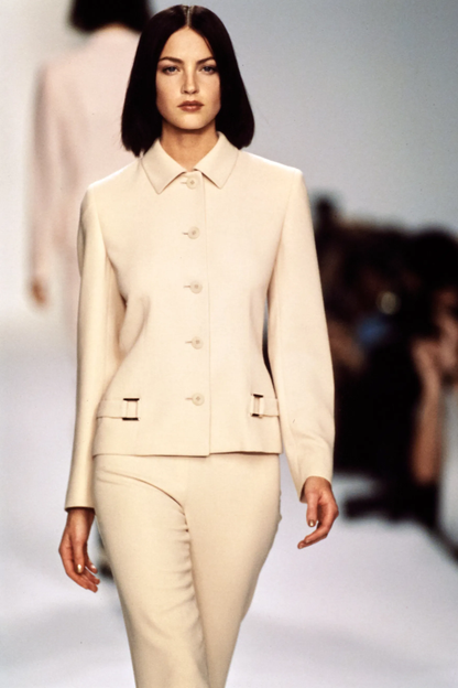 Vintage S/S 1996 Calvin Klein Collection Pink Wool Runway Blazer / XS
