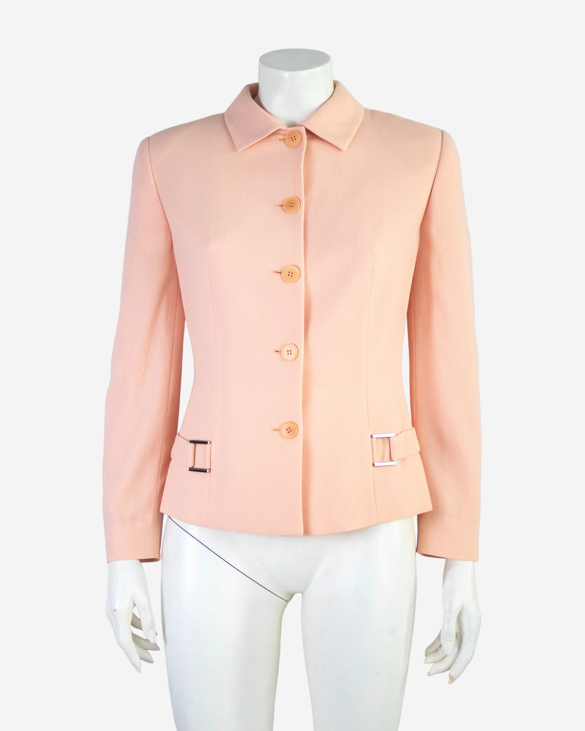 Vintage S/S 1996 Calvin Klein Collection Pink Wool Runway Blazer / XS