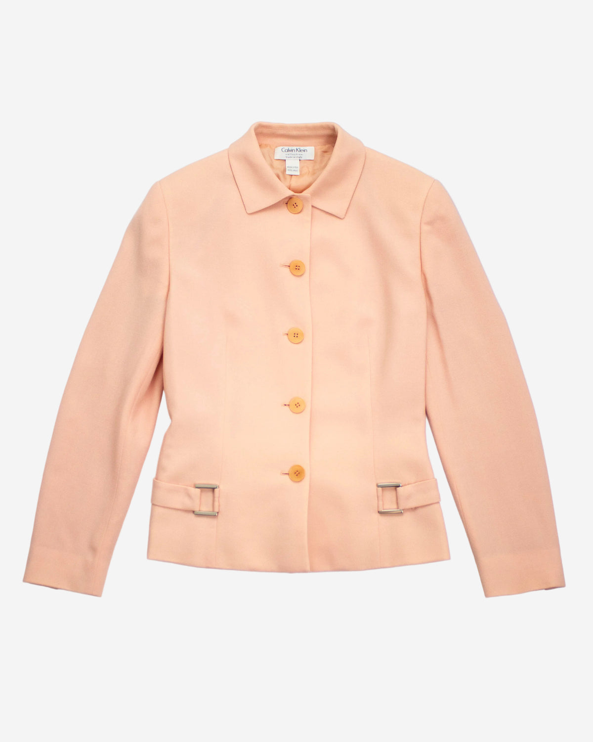 Vintage S/S 1996 Calvin Klein Collection Pink Wool Runway Blazer / XS