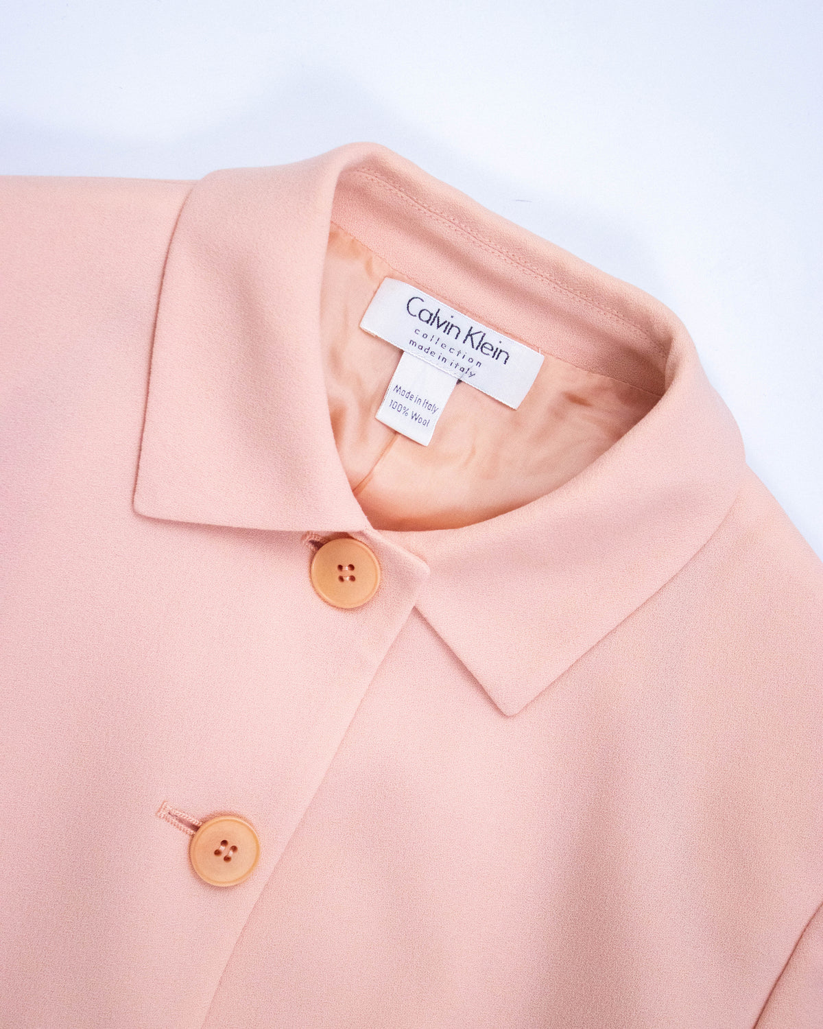 Vintage S/S 1996 Calvin Klein Collection Pink Wool Runway Blazer / XS