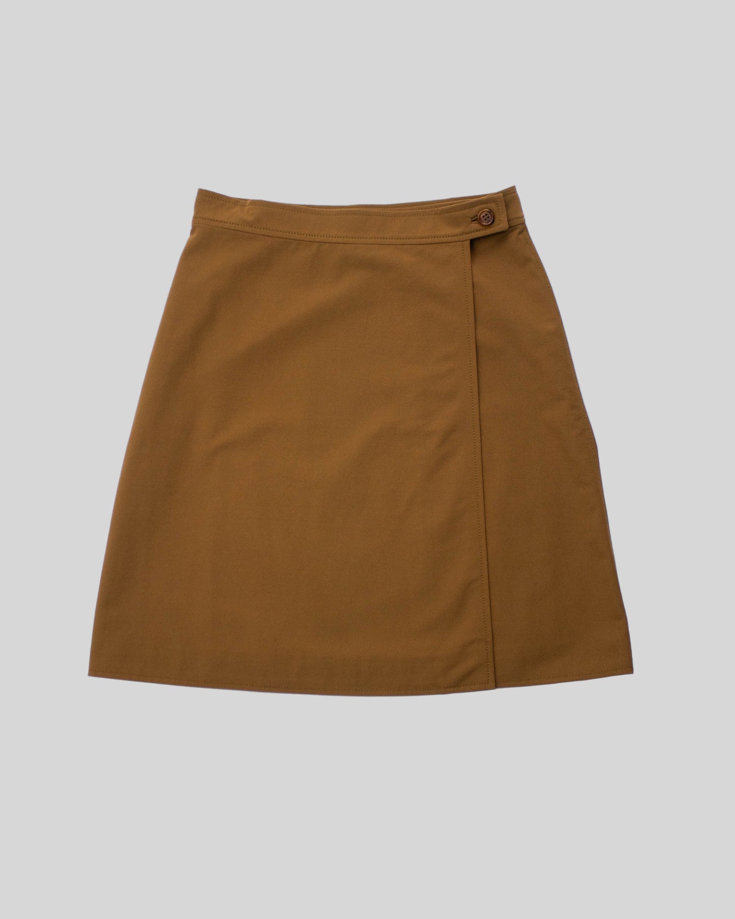 Vintage S/S 1996 Prada 'Ugly Chic' Runway Tan Brown Wrap Skirt / IT 42 (S)
