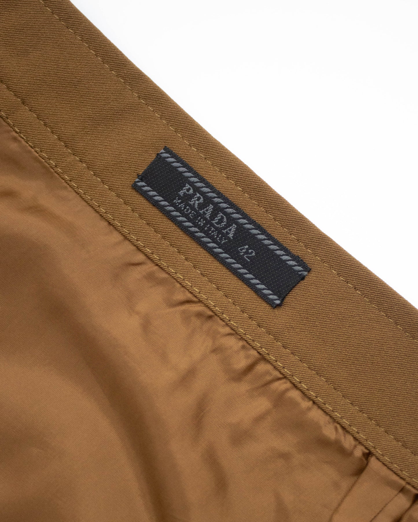 Vintage S/S 1996 Prada 'Ugly Chic' Runway Tan Brown Wrap Skirt / IT 42 (S)