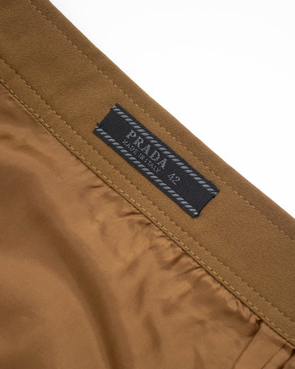 Vintage S/S 1996 Prada 'Ugly Chic' Runway Tan Brown Wrap Skirt / IT 42 (S)
