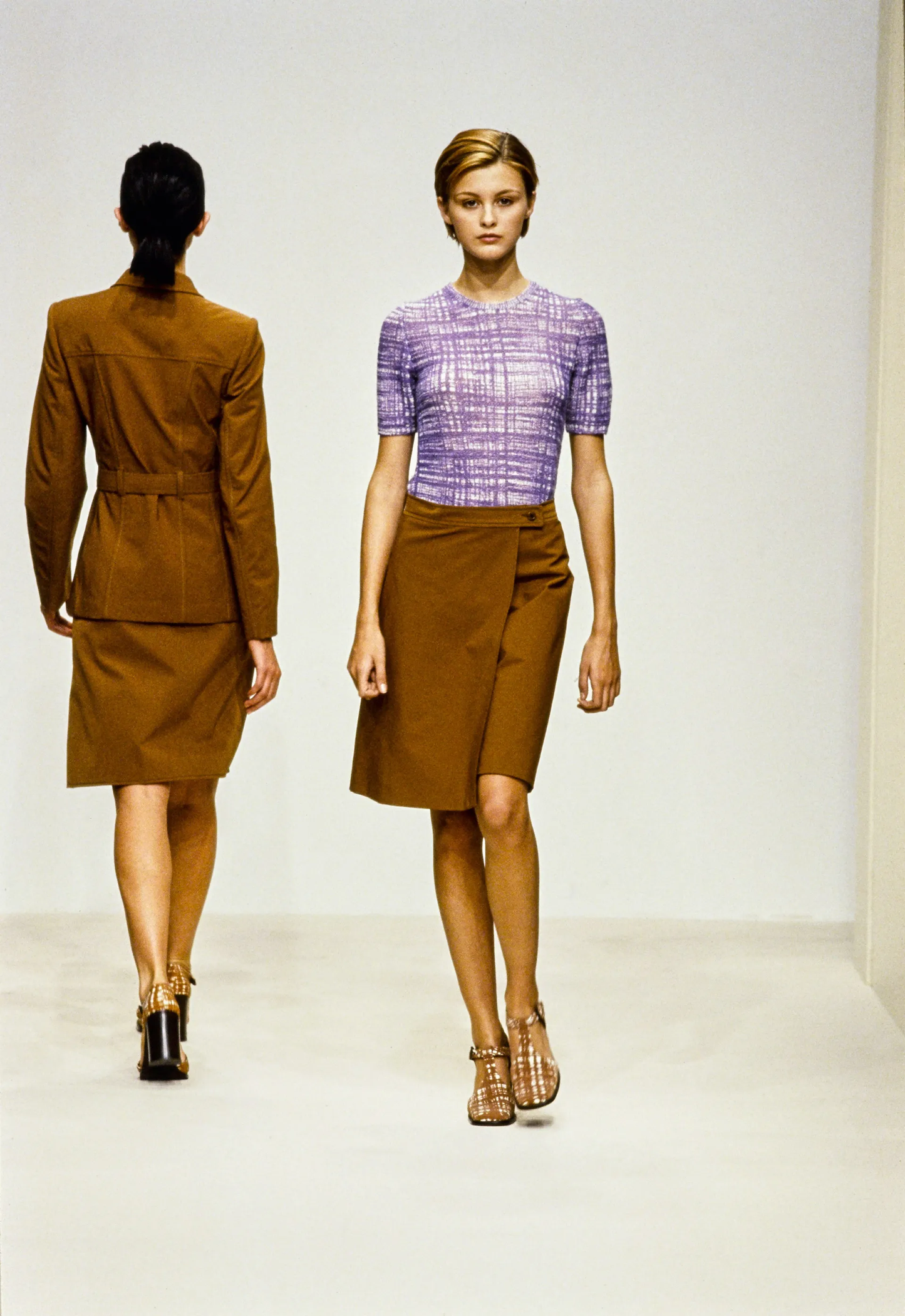 Vintage S/S 1996 Prada 'Ugly Chic' Tweed Print Cropped Sweater / IT 40 (XS-S)