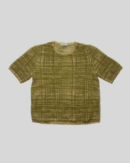 Vintage S/S 1996 Prada 'Ugly Chic' Tweed Print Cropped Sweater / IT 40 (XS-S)