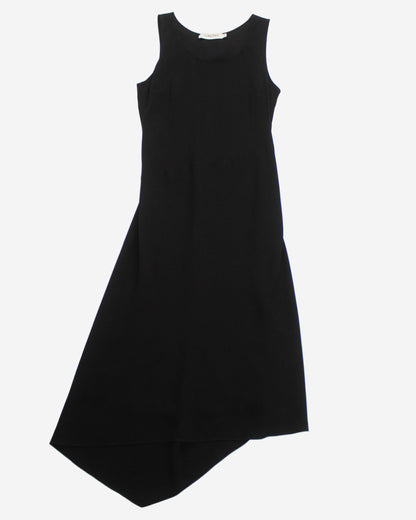 Vintage S/S 1997 Calvin Klein Collection Black Asymmetric Hem Dress / XS-S