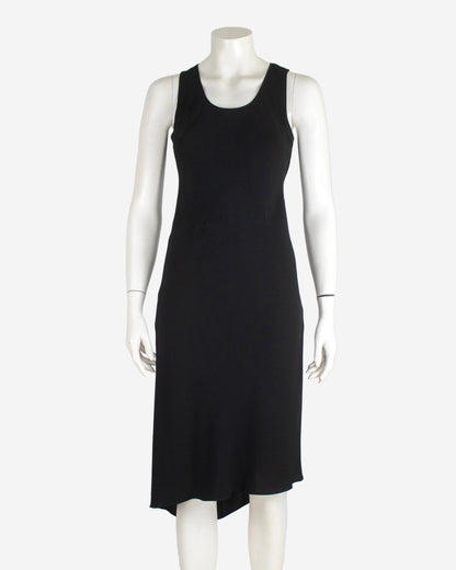 Vintage S/S 1997 Calvin Klein Collection Black Asymmetric Hem Dress / XS-S