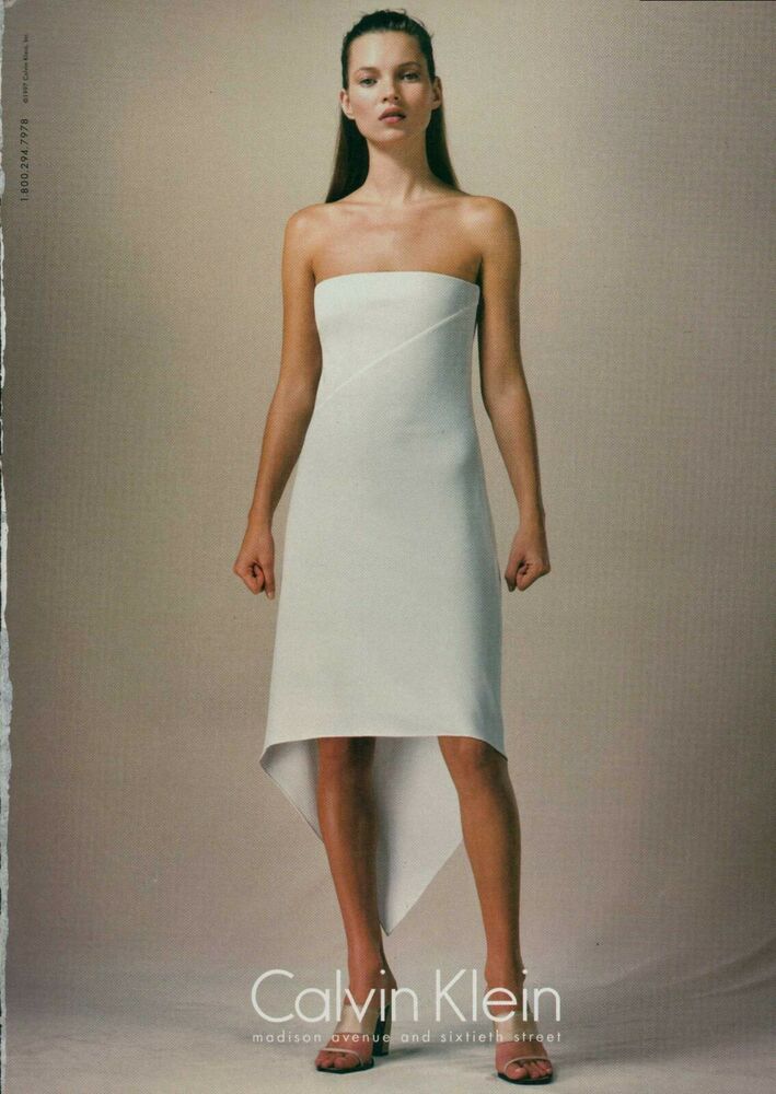 Vintage S/S 1997 Calvin Klein Collection Black Asymmetric Hem Dress / XS-S