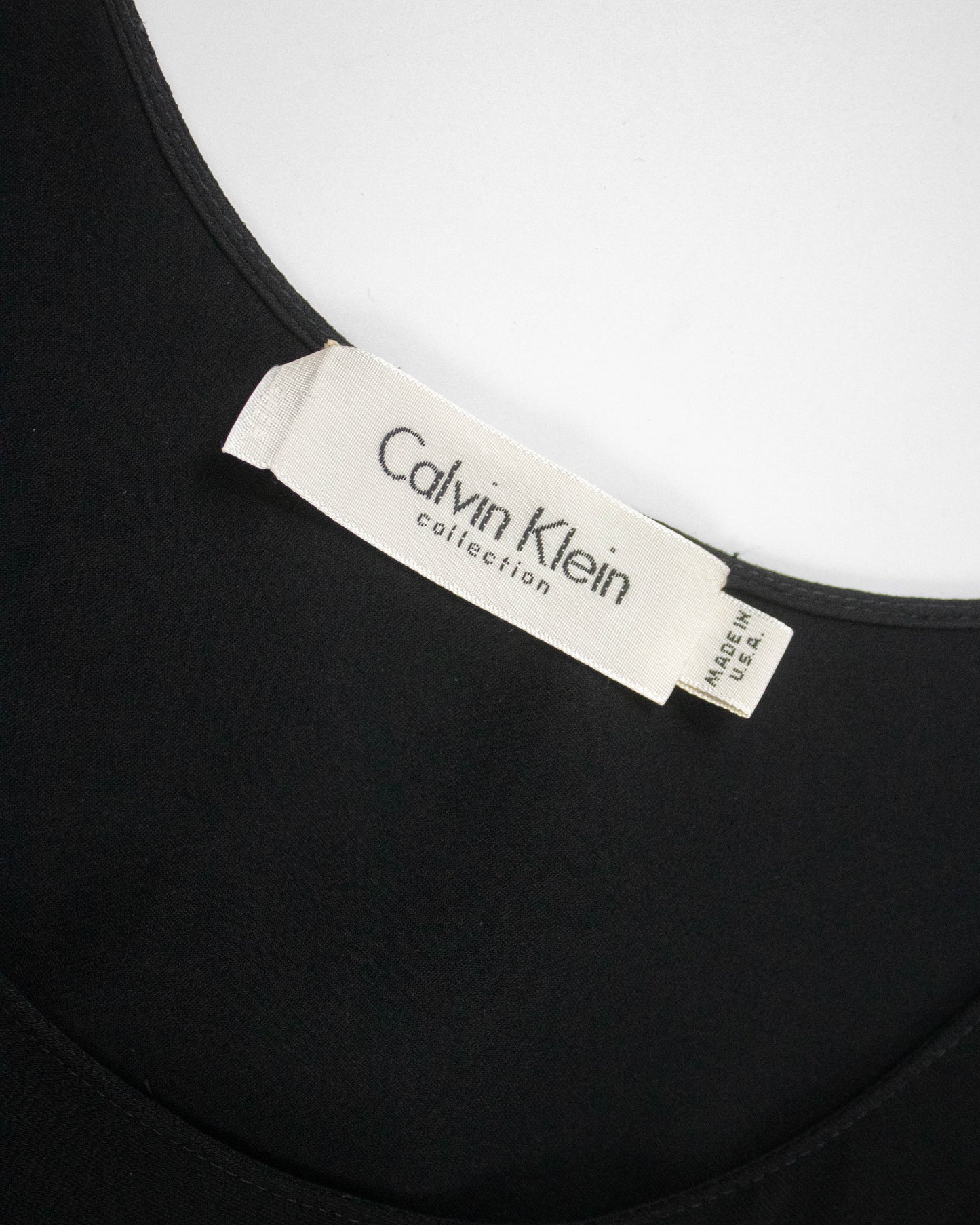 Vintage S/S 1997 Calvin Klein Collection Black Asymmetric Hem Dress / XS-S