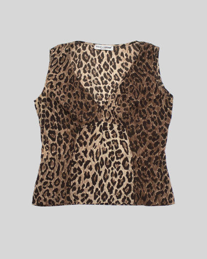 Leopard print Dolce&Gabbana 1997 sleeveless top 