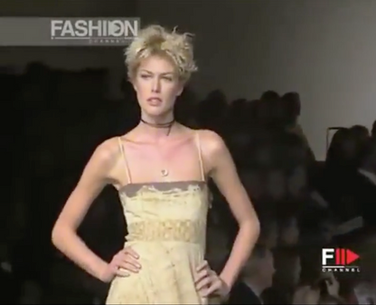 Vintage S/S 1997 Roberto Cavalli Silk Runway Gown Hay Print Long Dress / M