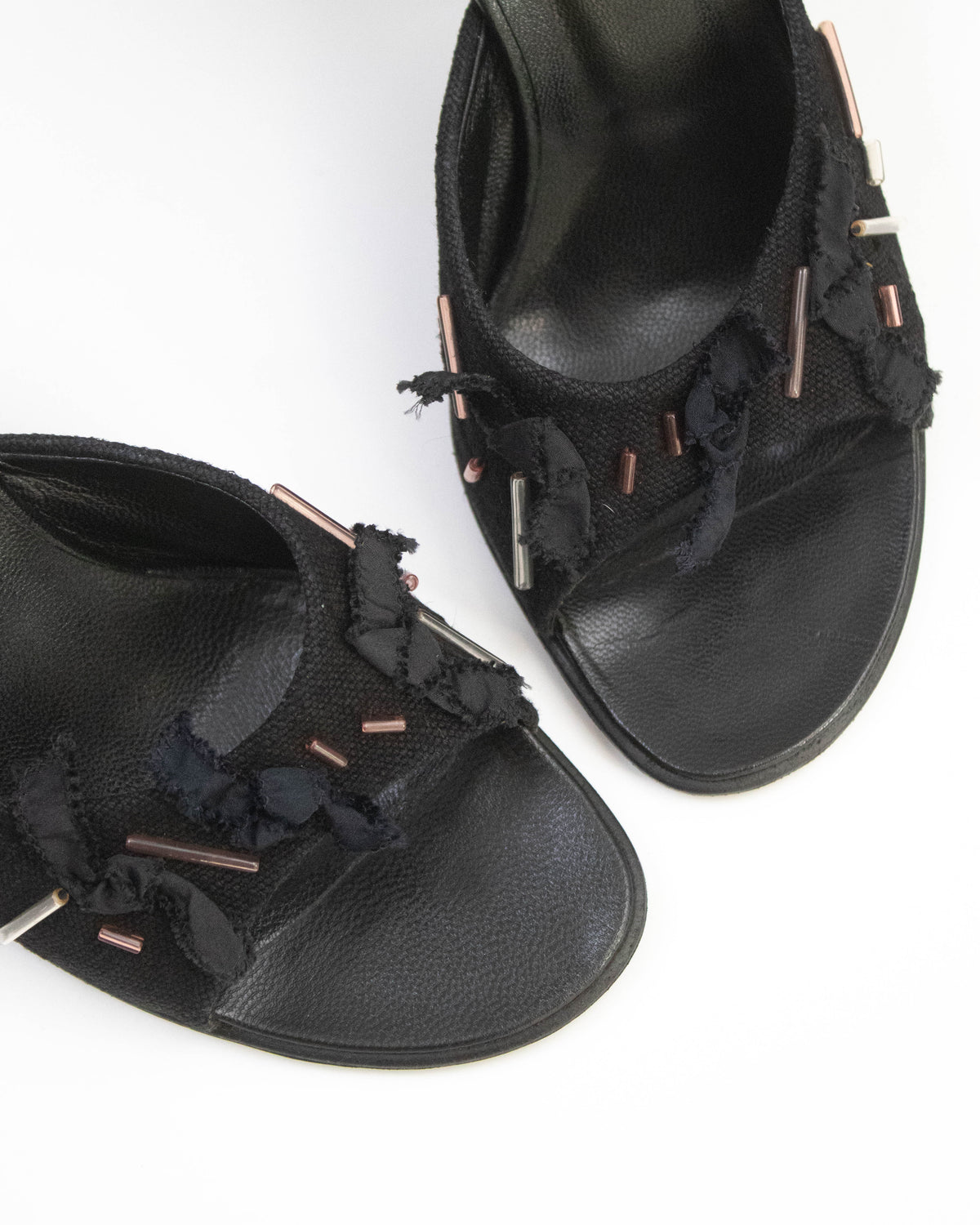 Vintage S/S 1998 Prada Beaded Glass-like Heel Mules / 36 (US 6)
