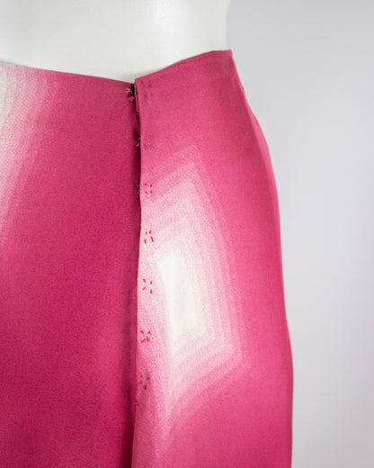Vintage S/S 1998 Prada Pink Geometric Ombré Print Runway Skirt / IT 38 (XS)