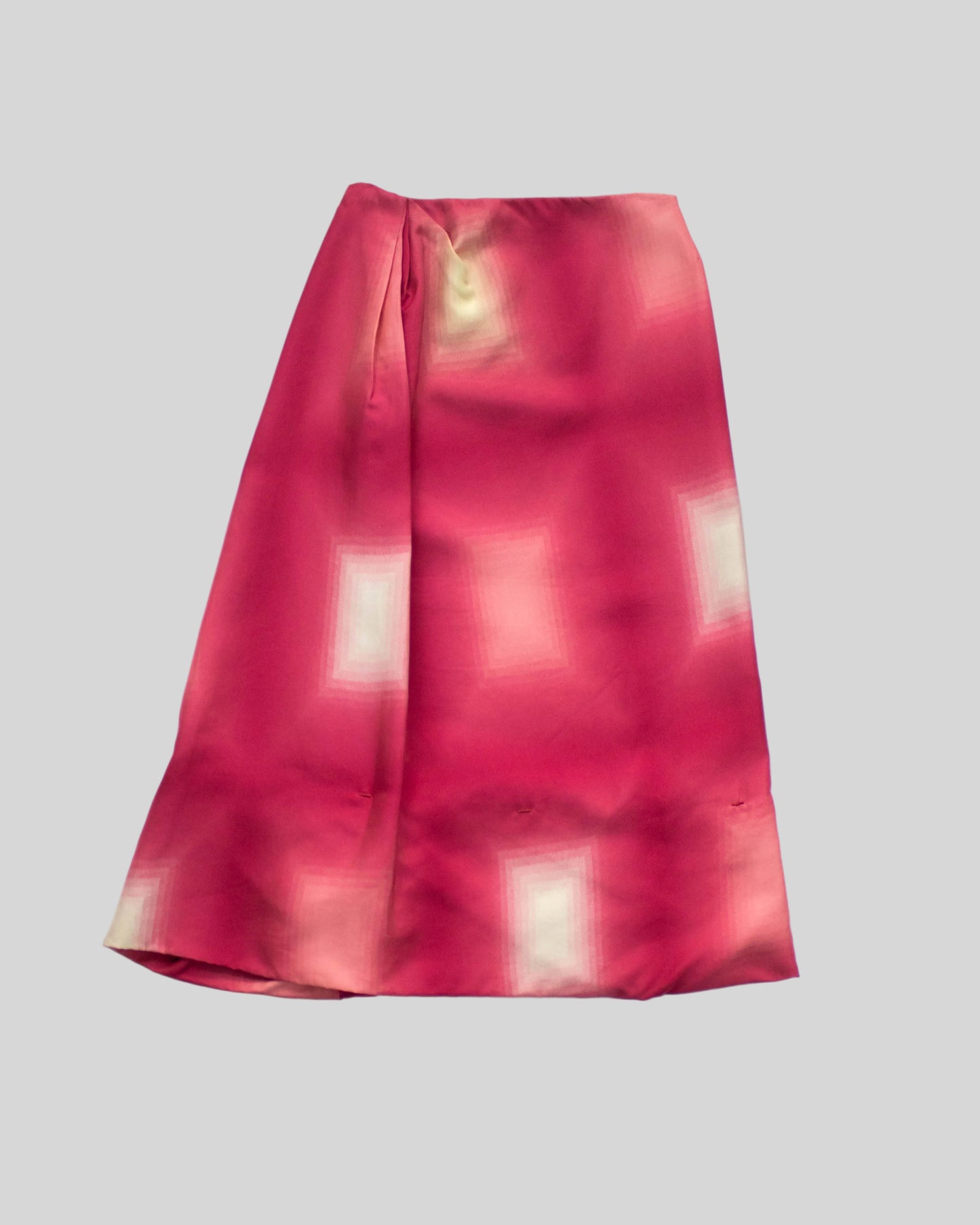 Vintage S/S 1998 Prada Pink Geometric Ombré Print Runway Skirt / IT 38 (XS)