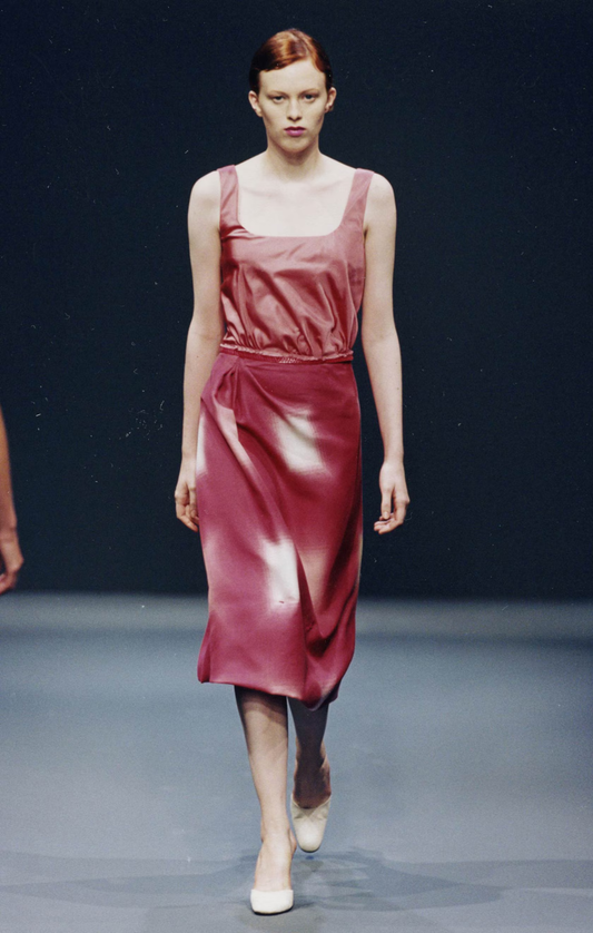 Vintage S/S 1998 Prada Pink Geometric Ombré Print Runway Skirt / IT 38 (XS)