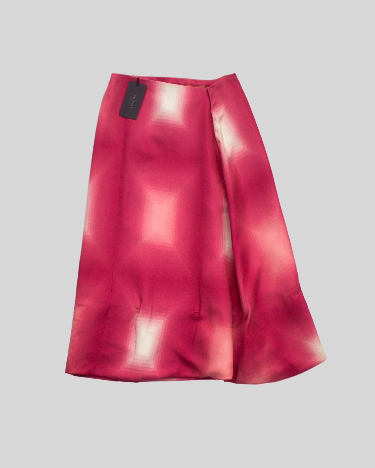 Vintage S/S 1998 Prada Pink Geometric Ombré Print Runway Skirt / IT 38 (XS)