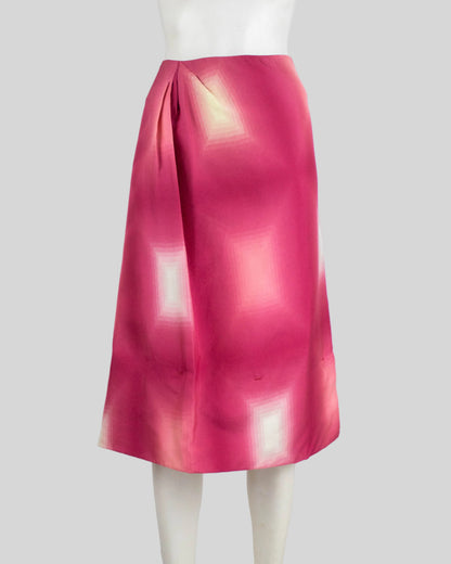 Vintage S/S 1998 Prada Pink Geometric Ombré Print Runway Skirt / IT 38 (XS)