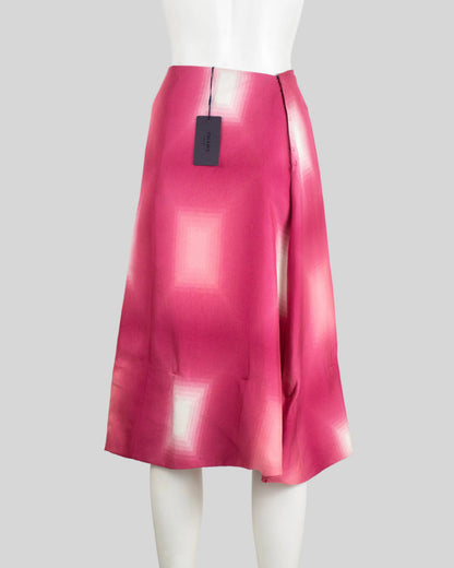 Vintage S/S 1998 Prada Pink Geometric Ombré Print Runway Skirt / IT 38 (XS)