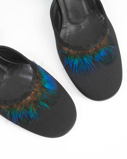 Vintage S/S 1999 Gucci Runway Feather Slingback Heels / 36.5 (US 6.5)