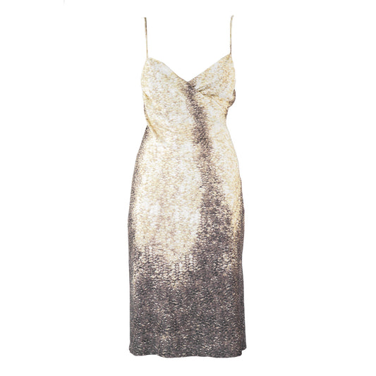 Vintage S/S 1999 Roberto Cavalli Fish Scale Animal Print Dress Shiny Effect / S